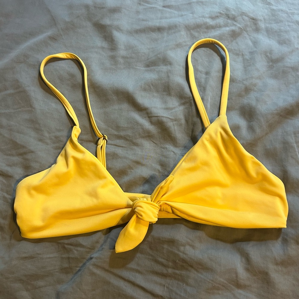 Andie Tie-front Yellow Bikini Top